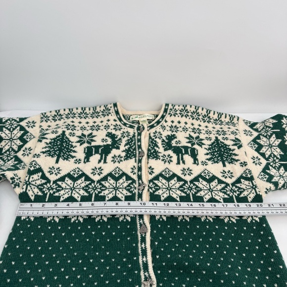 Vintage Deer Hill Knitters Cardigan Size L Nordic Fair Isle Scandinavian Moose - Picture 8 of 11